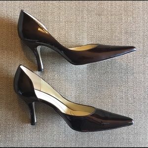 Anne Klein Christa Chocolate Patent Leather Heels